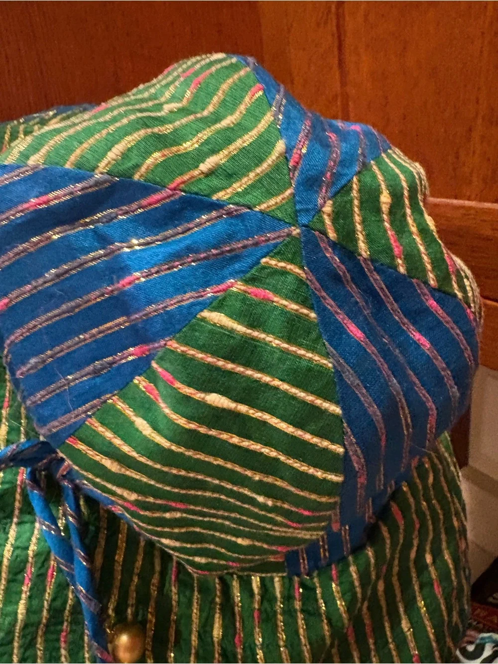 RARE ERIC JAVITS  Sun Hat Blue Green Gold Pink Wired Brim 14”/8” Head di VINTAGE - Picture 3 of 7